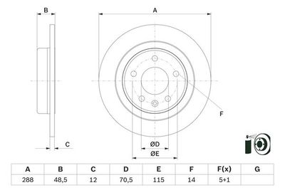 0986479F83 BOSCH Тормозной диск