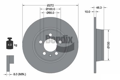 BDS1468 BENDIX Braking Тормозной диск