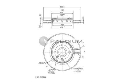 P330089 ASHUKI by Palidium Тормозной диск