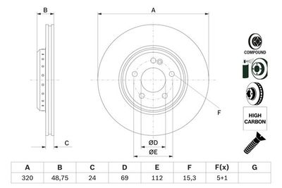 0986479G39 BOSCH Тормозной диск