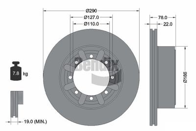 BDS2211 BENDIX Braking Тормозной диск