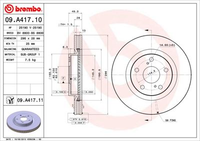 09A41710 BREMBO Тормозной диск