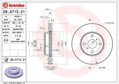 09A71321 BREMBO Тормозной диск