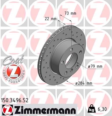 150349652 ZIMMERMANN Тормозной диск