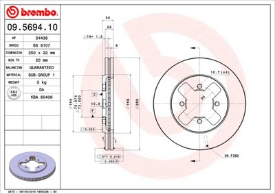 BS8107 BRECO Тормозной диск