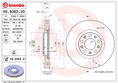 09936320 BREMBO Тормозной диск