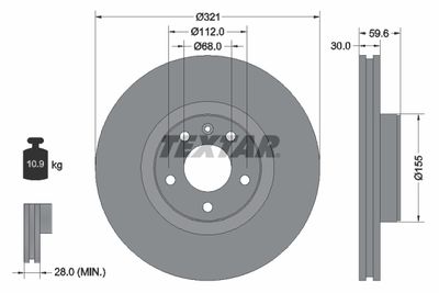 92132300 TEXTAR Тормозной диск