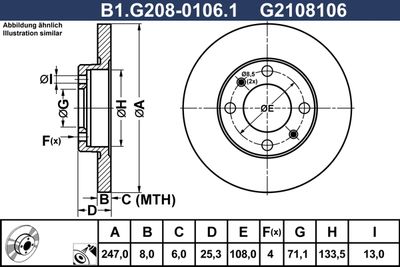 B1G20801061 GALFER Тормозной диск