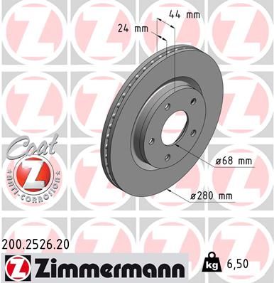 200252620 ZIMMERMANN Тормозной диск