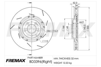 BD3396 FREMAX Тормозной диск