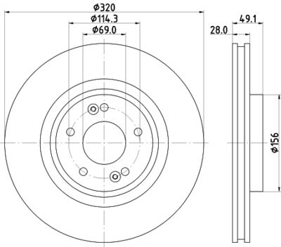 8DD355125121 HELLA PAGID Тормозной диск