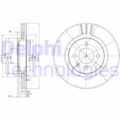 BG2712 DELPHI Тормозной диск