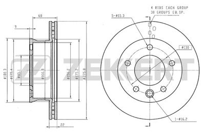 BS5199B ZEKKERT Тормозной диск