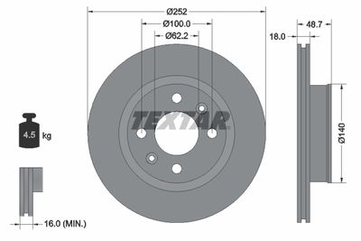 92196503 TEXTAR Тормозной диск