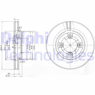 BG3272 DELPHI Тормозной диск