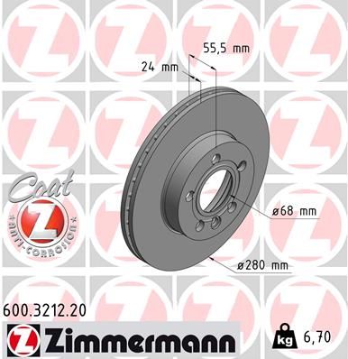 600321220 ZIMMERMANN Тормозной диск