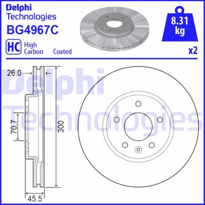 BG4967C DELPHI Тормозной диск