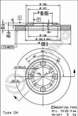 BS8183 BRECO Тормозной диск