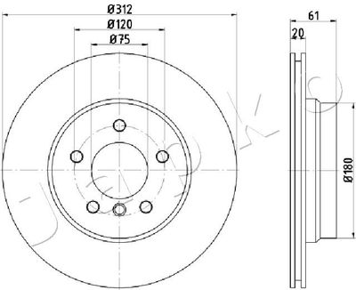 610108 JAPKO Тормозной диск