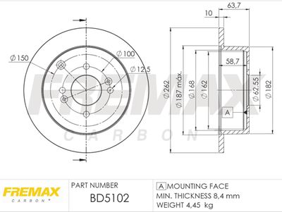 BD5102 FREMAX Тормозной диск