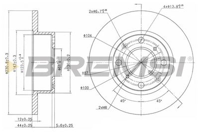 CD6112S BREMSI Тормозной диск