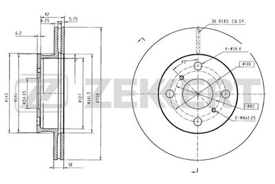 BS5588 ZEKKERT Тормозной диск