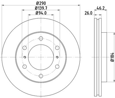 8DD355119071 HELLA PAGID Тормозной диск