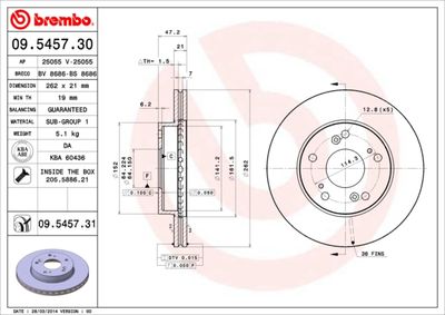 09545730 BREMBO Тормозной диск