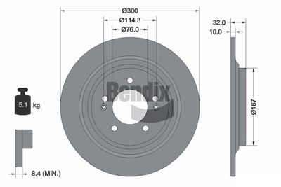 BDS2264 BENDIX Braking Тормозной диск