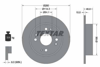 92081700 TEXTAR Тормозной диск