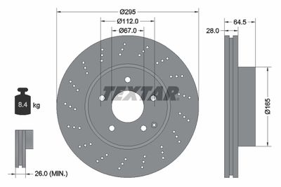 92165005 TEXTAR Тормозной диск