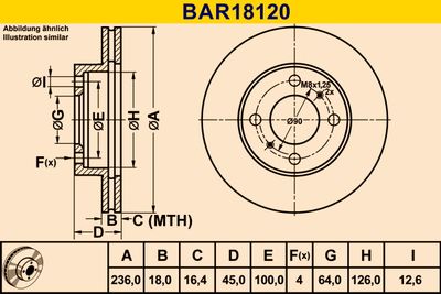 BAR18120 BARUM Тормозной диск