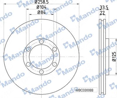 MBC030088 MANDO Тормозной диск