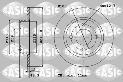 9004566J SASIC Тормозной диск