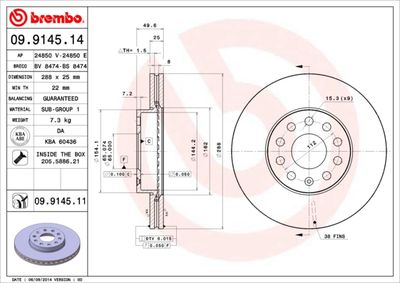 09914511 BREMBO Тормозной диск