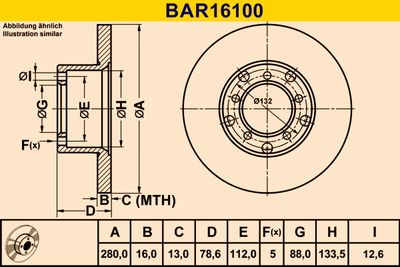 BAR16100 BARUM Тормозной диск