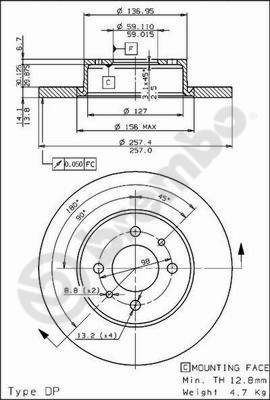 08487810 BREMBO Тормозной диск