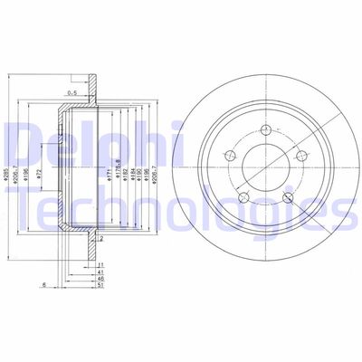 BG3073 DELPHI Тормозной диск