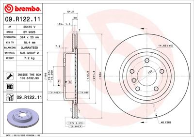 09R12211 BREMBO Тормозной диск