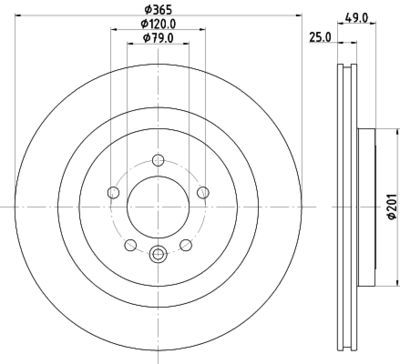 8DD355126641 HELLA Тормозной диск