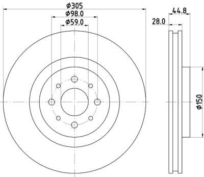 8DD355117111 HELLA Тормозной диск