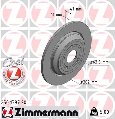 250139720 ZIMMERMANN Тормозной диск