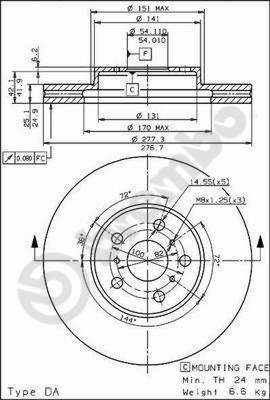 BS8065 BRECO Тормозной диск