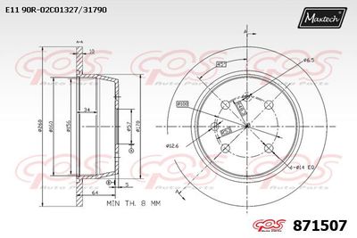 871507 MAXTECH Тормозной диск