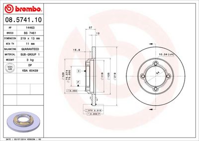 BS7461 BRECO Тормозной диск