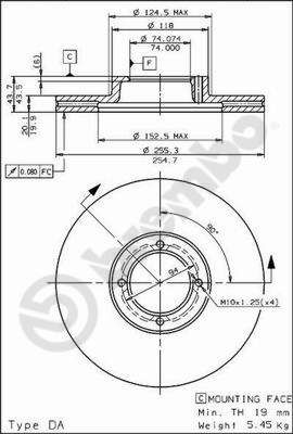 09567710 BREMBO Тормозной диск