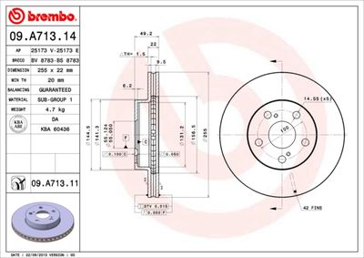 09A71314 BREMBO Тормозной диск