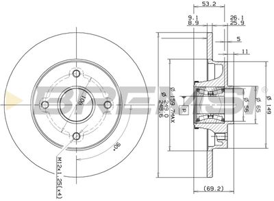 CD7560S BREMSI Тормозной диск