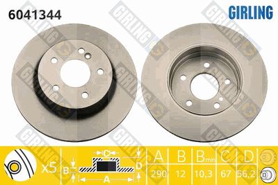 6041344 GIRLING Тормозной диск