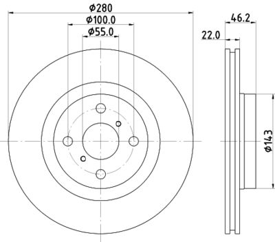 8DD355125491 HELLA PAGID Тормозной диск